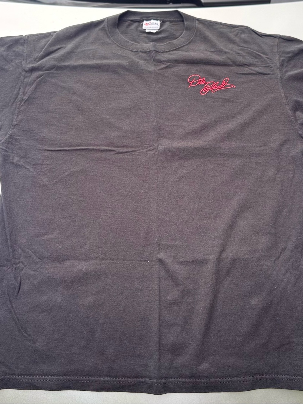 Men's Black Crewneck T‑Shirt with Red Script Logo NASCAR
